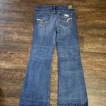 American Eagle AE Hipster Flare Jeans Distressed Blue Stretch Women's Size 12 Photo 1