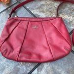 Cole Haan Red Leather Adele Pleated Small Crossbody Bag Photo 2