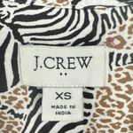 J.Crew Animal Print Novelty Zebra Leopard Long Sleeve Tiered Mini Dress Size XS Black Photo 1
