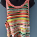 Torrid Knit Sweater Dress Plus 2 Orange Yellow Striped Knit Sleeveless Colorful Photo 1