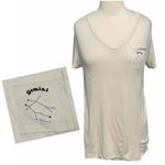 Women's Michelle By Comune Zodiac Tee Gemini Cream Small Astrology Horoscope Top Black Photo 1