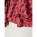 J.Crew Red Elephant Print Button Up Shirt Womens Sz S Novelty Tie Front Photo 2