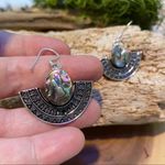 Handmade Abalone shell Silver ethnic style earrings Photo 0