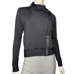 Haute Hippie Womens Size S Black Zipper Snap Asymmetrical Soft Rayon Knit Jacket Photo 1