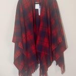 Treasure & Bond  fringe plaid blanket wrap Shawl poncho one size NWT Photo 3