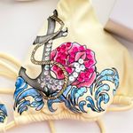 Victoria's Secret Victoria Secret Yellow Floral Sequin Bikink Top Photo 1