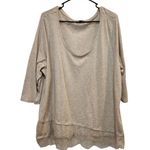 Lane Bryant  3/4 Sleeves Scoop Neck Lace Tunic T-Shirt Casual Top Beige 26/28 Photo 0