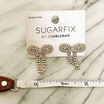 BaubleBar Sugarfix by Earrings Crystal Gold Toned Bow Glam Barbiecore Photo 2