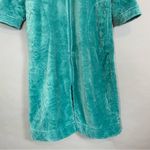 Fleece Robe Housecoat Women Teal Floral Zip Photo 5