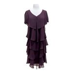 Slny  Tiered Rhinestone Capelet Dress in Fig Size 14 NWT Photo 2