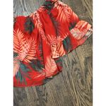 Rebecca Minkoff Women's Red Floral Faith Off Shoulder Top Size Large Tropical Photo 3