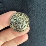 Vintage Wool Jacket Womens 8P Double Breasted Blazer Quiet Luxury Equestrian Black Photo 6