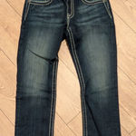 Miss Me  Boyfriend Capri Jeans BLING Rhinestones Womens 27 Crystals Dark Wash Photo 0