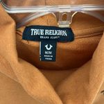 True Religion  Turtleneck Raw Hem Gold Crop Top size Medium Photo 5