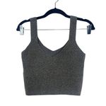 ZARA Wool V Neck Solid Cropped Tank Top Pullover Sleeveless Casual M Grey #2984 Photo 0