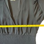 Wilfred  Wistful Blouse Black Sheer Long Sleeves Smocked Surplice Size Medium EUC Photo 2