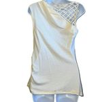 Anthropologie VANESSA VIRGINIA Cream Ruched Open Shoulder Top EUC Size Small Photo 4