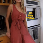 Urban Outfitters Out From Under Lily Lounge Burnt Orange button front Romper Photo 0