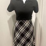Ann Taylor VTG  Loft Black & White Plaid Mid-Length Skirt - Size 6 Photo 0