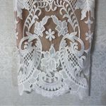 VICI Elegant White Lace Strapless Mini Dress Bridal Bachelorette Small Photo 3