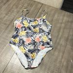 Hurley Women's Size XXL Cream Gray Tropical Floral One-Piece Swimsuit GUC Photo 0