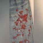 RE/DONE REDONE Blue Relaxed Crop Red Paint Splatter Women’s Cotton Denim Jeans Size 24 Photo 3