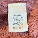 LC Lauren Conrad Pink Lace Panel Sweater Top Women’s Size Medium Shark-bite Hem Photo 5