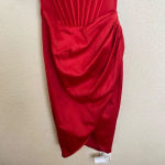House Of CB  “Lulu”‎ Red Asymmetric Drape Midi Corset Dress NWOT size XS Photo 6