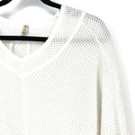 XCVI  Women's Size S Mesh Fira Pullover Knitted Sweater Long Sleeve V Neck White Photo 2