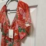 Gianni Bini Orange Multi Floral Dress Lined Size‎ L NWT Tropical Summer Vacation Size L Photo 3