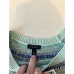 Talbots NEW Yoke Sweater Size XL Wool Blend Fair Isle Frosty Mint Green Soft $89 Photo 3
