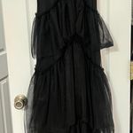 Black Tulle Spaghetti Strap Tiered Fashion Prom Dress Size XS Photo 1