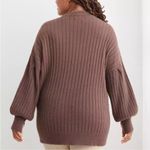 Aerie  Chocolate Ribbed Crew Neck Sweater Photo 2