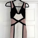 Bebe  Bandage Dress Small Pink Black Y2k Club Stretch Sleeveless Bodycon Photo 2
