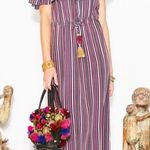Figue Mirella XS Maxi Dress In Love Multi Color Stripe Pink Photo 1