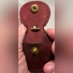 A Vintage Rare HTF Le Cheval Paris burgundy leather keychain Clip keyring Gold Photo 2