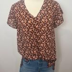 Everleigh Floral Short Sleeve Back Tie Cutout Top Photo 0