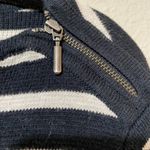 J.Jill  Navy Blue & White Striped Crew Neck Sweater Zipper Shoulder Womens XS Photo 3