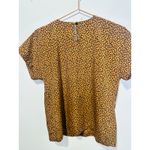 Requirements Leopard Cheetah Print Black Yellow Short Sleeve Blouse size Small Photo 2