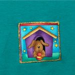 Handmade Teal Dog Pet Graphic T-Shirt Appliqué Glitter Large L Photo 7