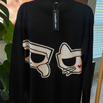 Karl Lagerfeld Black Sweater with Iconic Graphic Photo 0