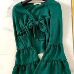 Amazon Wild Love Tie-Front Cropped Top Green Size S Photo 6
