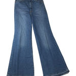 Levi's  size 29 Ribcage bell dark wash denim jeans raw hem flare retro Photo 0