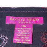 Sunny Leigh Vtg Y2K Black & Pink Embroidered Super Soft Fringe Hem Skirt sz 16 Photo 2