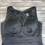 JAX Women's Sleeveless Mini Cocktail Dress Black 6 Sheer Satin Cutout High Neck Photo 1