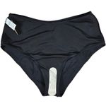 Aerie Black High Waisted Bikini Bottom Swimsuit Size L Photo 2