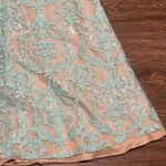 La Femme Gigi by Sleeveless Mock 2 Piece All Over Lace Dress Sheer Midriff Aqua Mint Blue 00 Photo 15