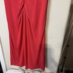 R.E.D. Valentino Dress Red Slinky Knee Length Twist Front Sz M EU 44 Stretch Size M Photo 5
