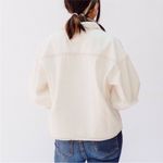 No Less Than Kelly White Cotton Denim Pullover Size Large Photo 2