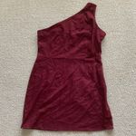A New Day One Shoulder Linen Blend Mini Dress Burgundy Red Size Large Formal EUC Photo 0